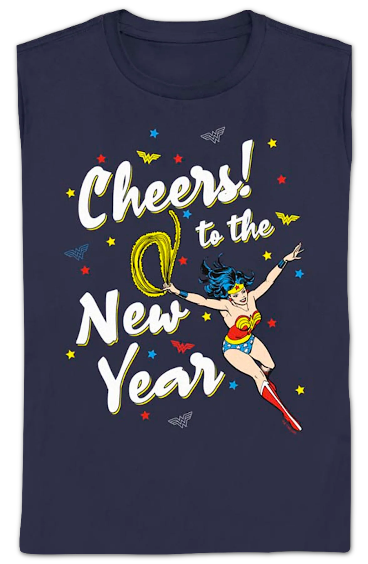 Womens Cheers to the New Year Wonder Woman DC Comics Shirt - Image 2