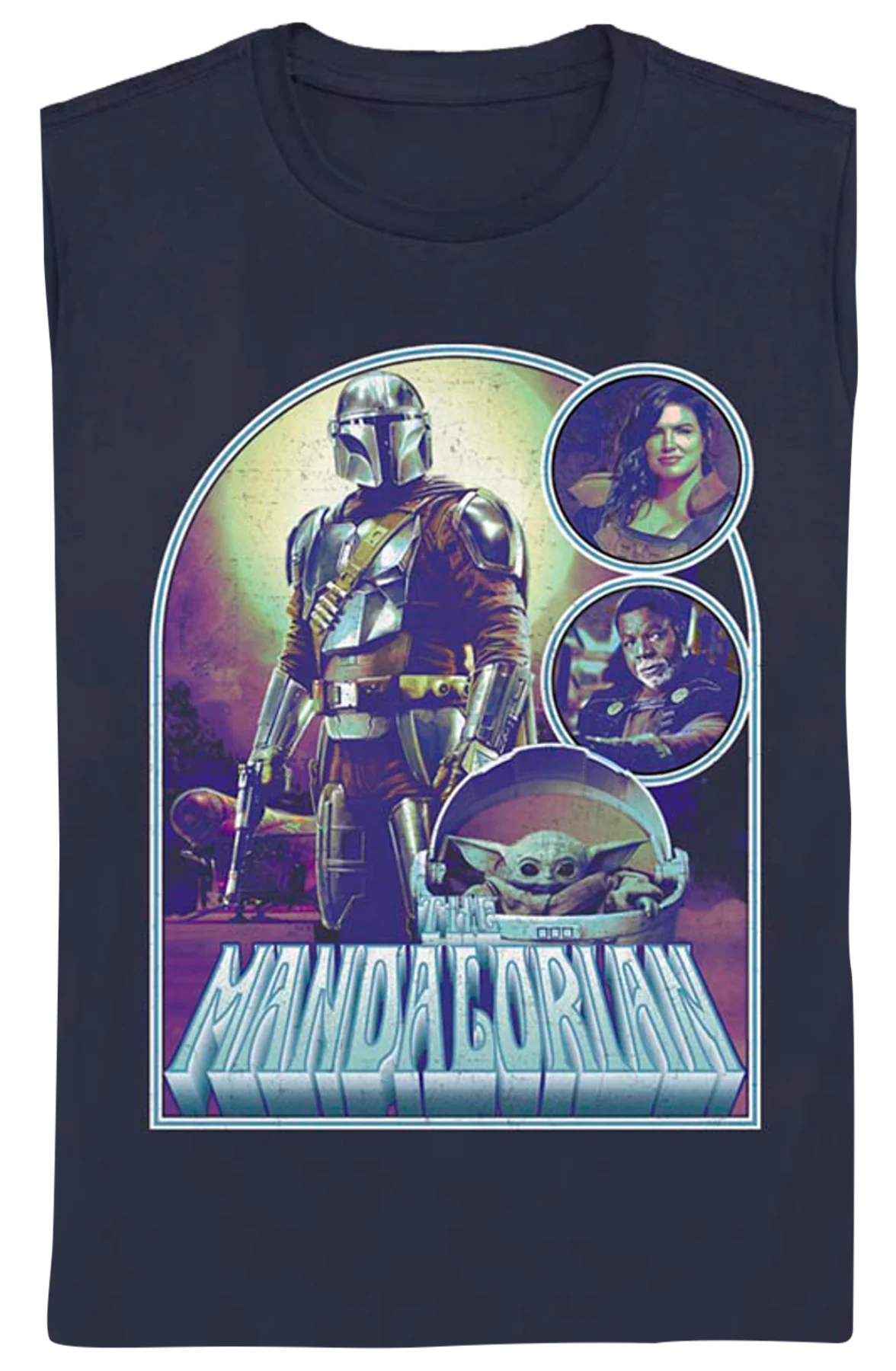 Womens Collage Poster The Mandalorian Star Wars Shirt - Image 2