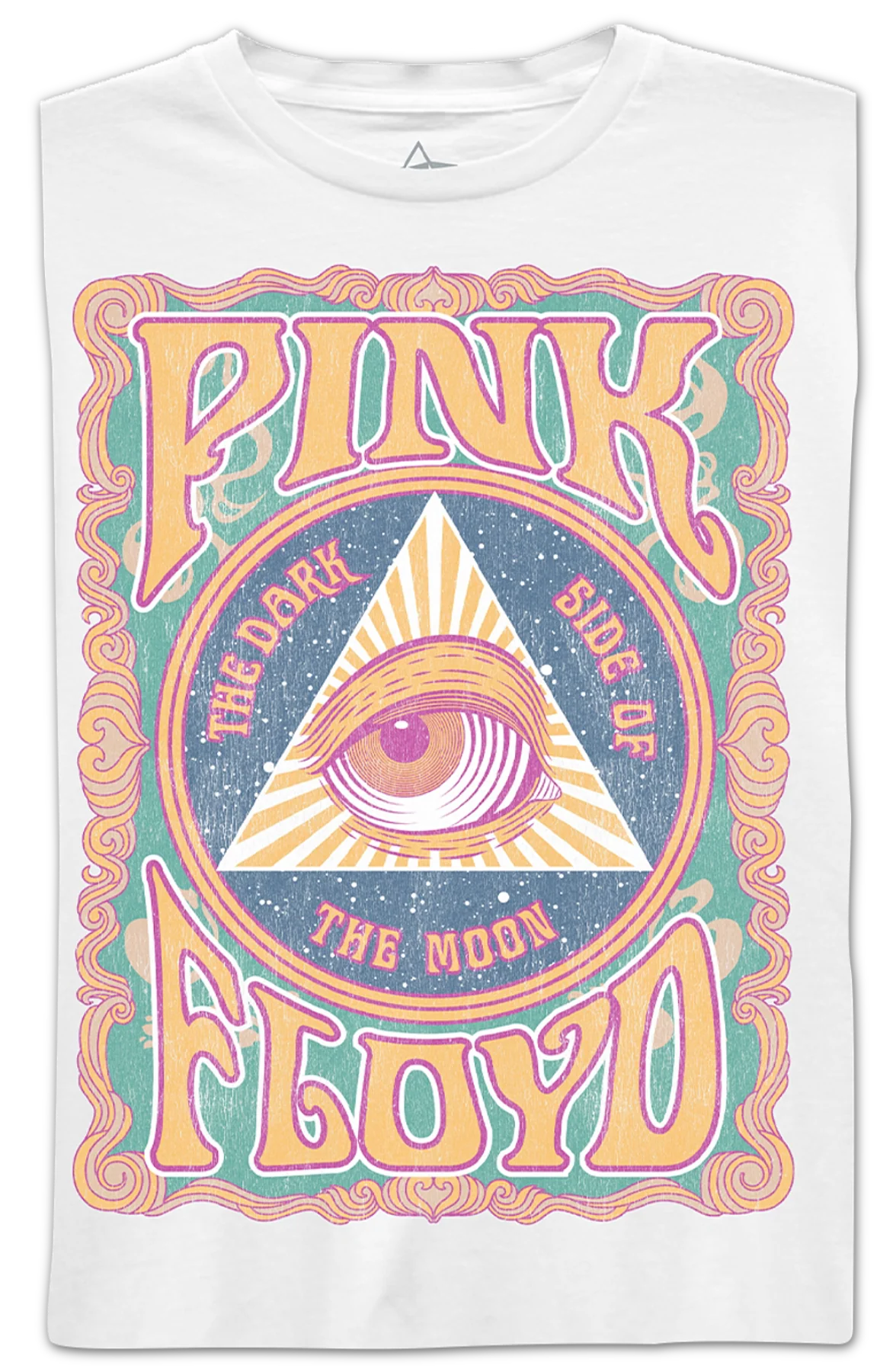 Womens Dark Side of the Moon All Seeing Eye Pink Floyd Shirt - Image 2
