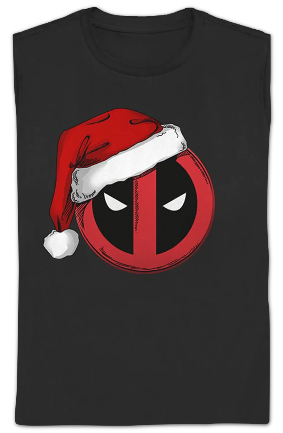 Womens Deadpool Santa Claus Hat Marvel Comics Shirt - Image 2