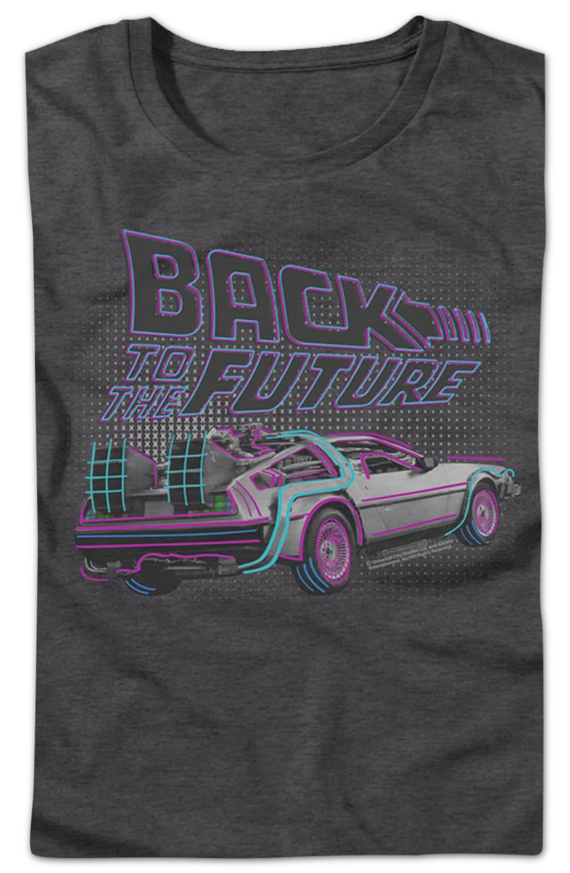 Womens DeLorean Neon Outline Back To The Future Shirt - Image 2