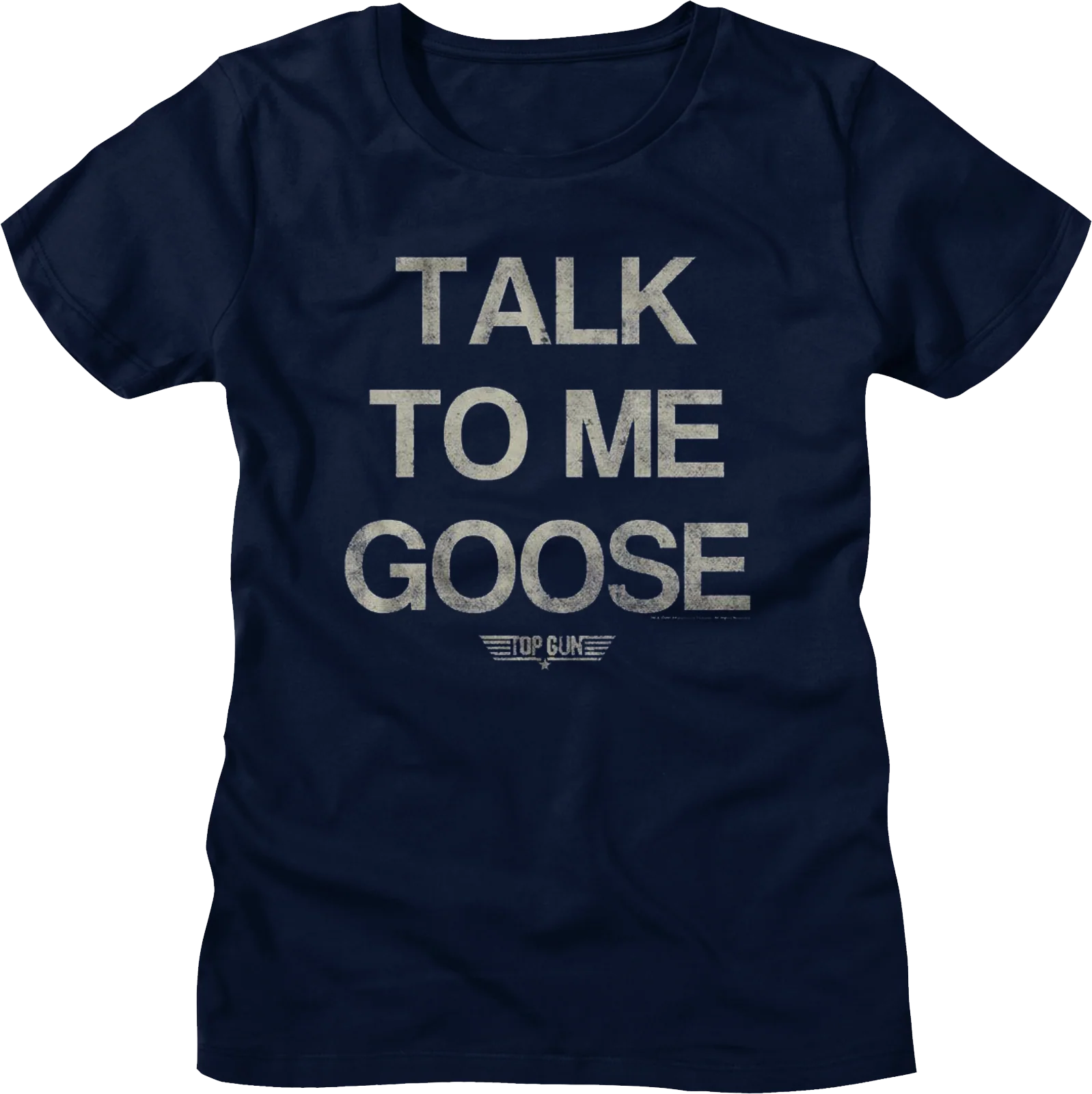 Womens Distressed Talk To Me Goose Top Gun Shirt