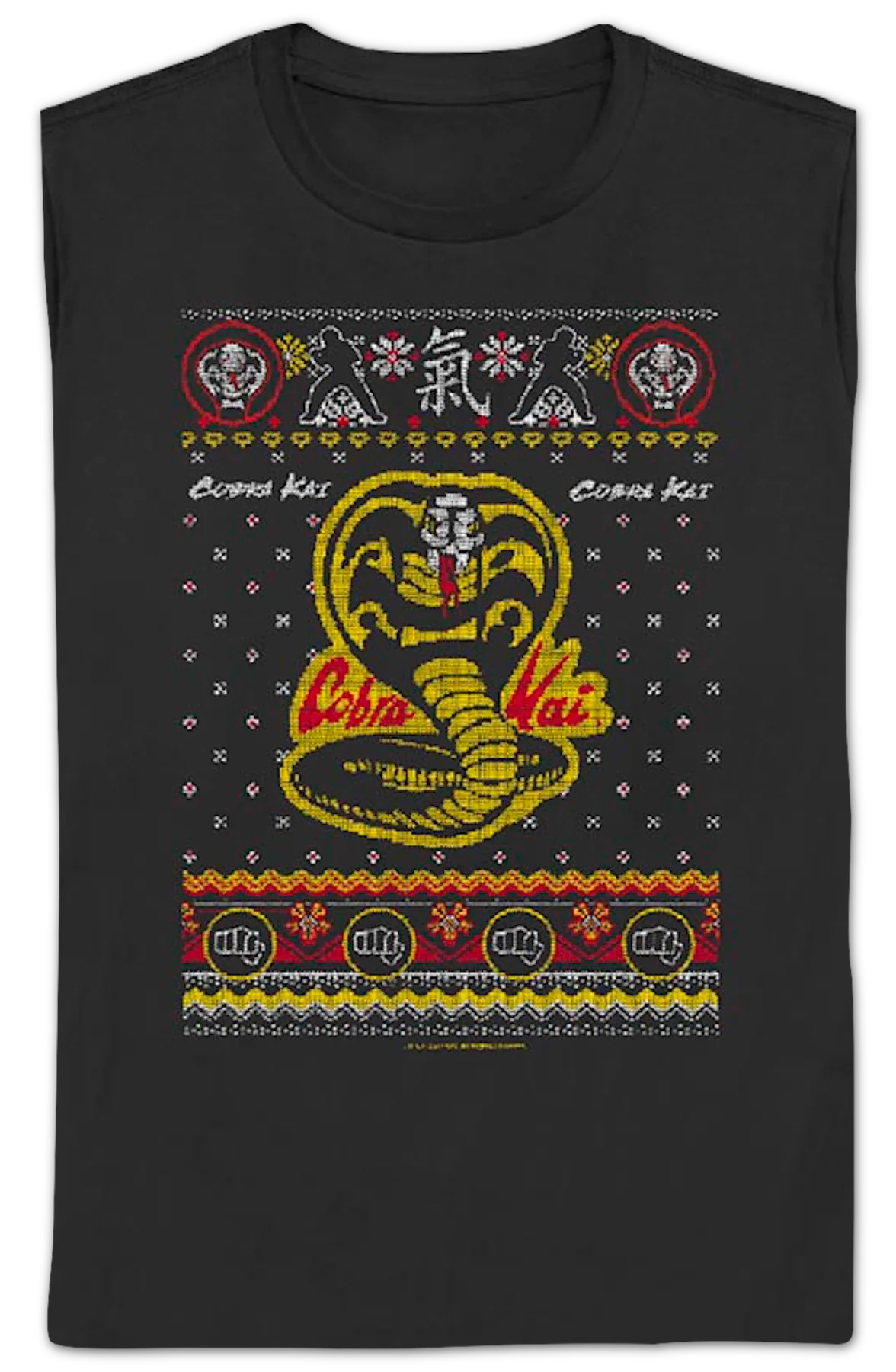 Womens Dojo Logo Faux Ugly Christmas Sweater Cobra Kai Shirt