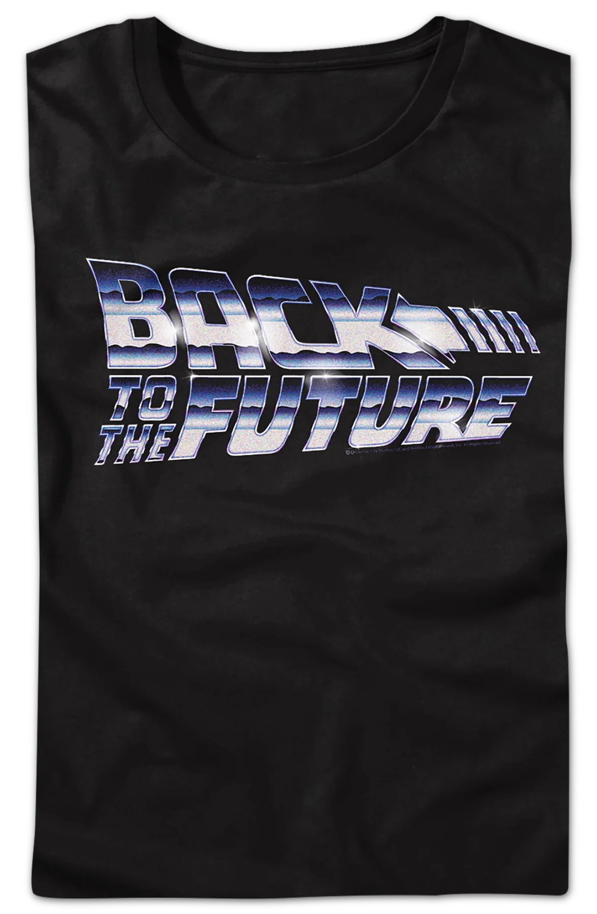 Womens Faux Chrome Logo Back To The Future Shirt - Image 2