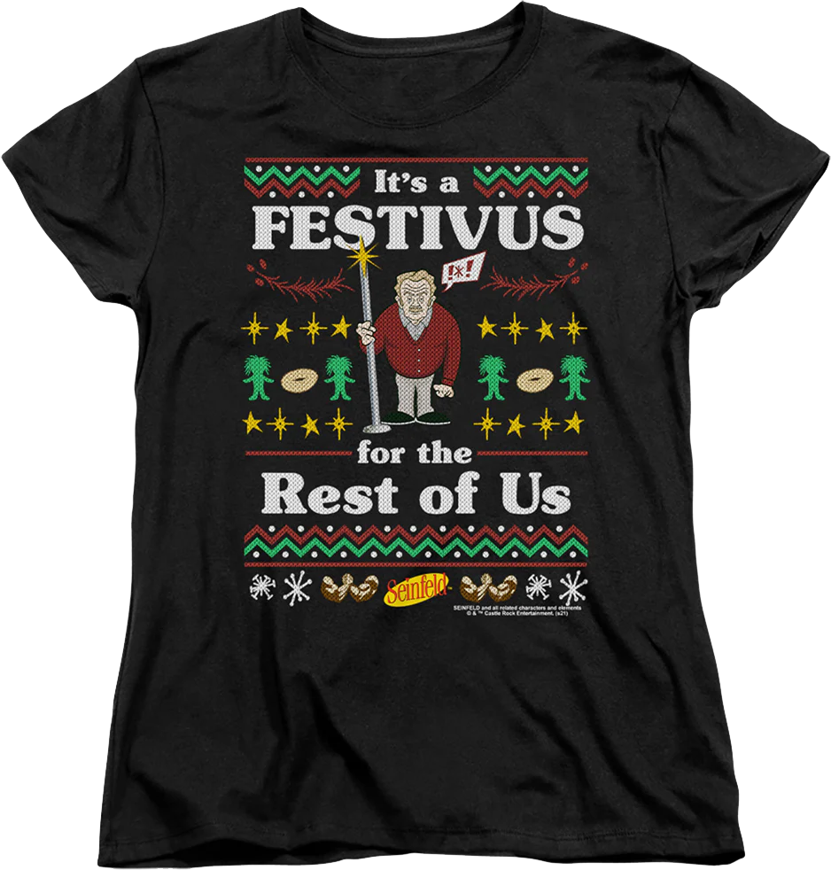 Womens Faux Ugly Festivus Sweater Seinfeld Shirt