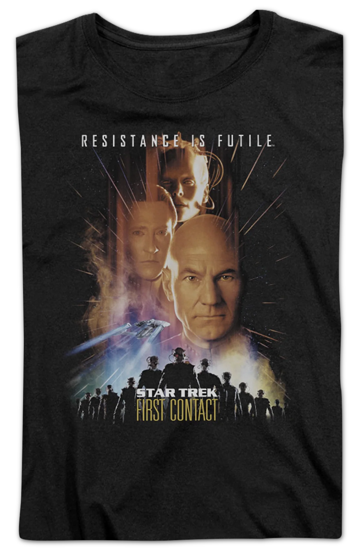 Womens First Contact Poster Star Trek Shirt - Image 2