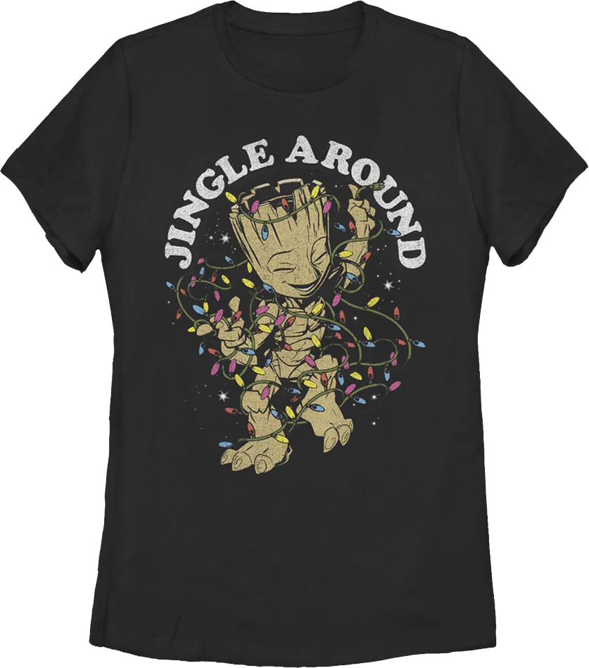 Womens Groot Jingle Around Marvel Comics Shirt