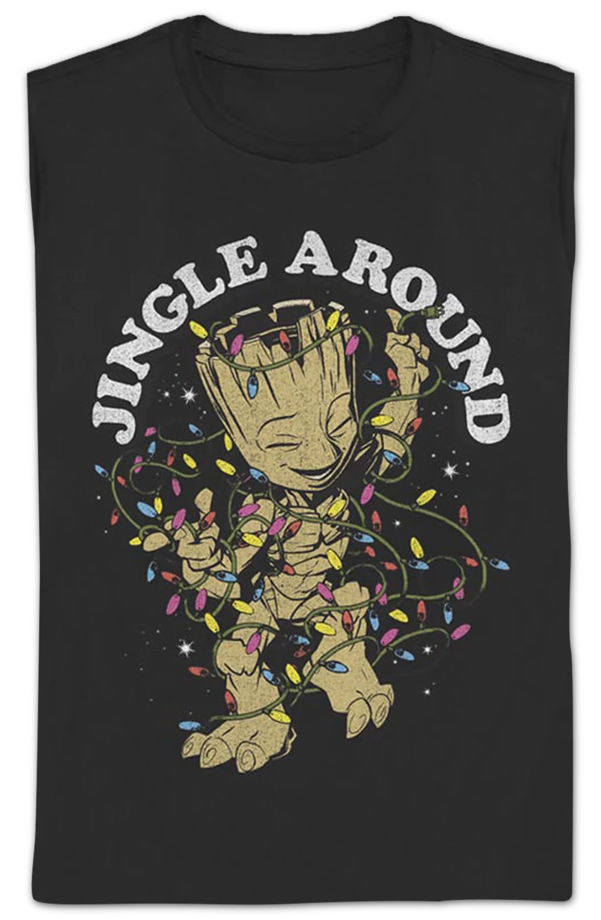 Womens Groot Jingle Around Marvel Comics Shirt - Image 2