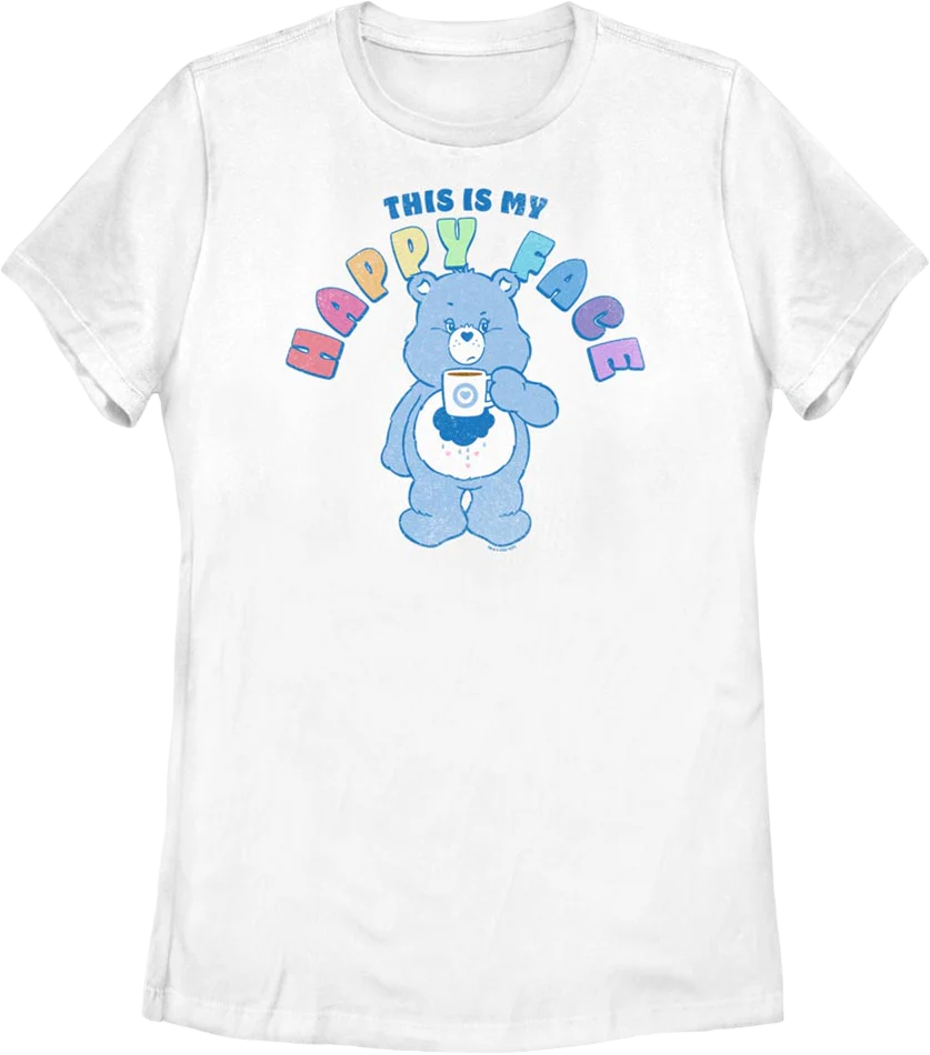 Womens Grumpy Bear This Is My Happy Face Care Bears Shirt
