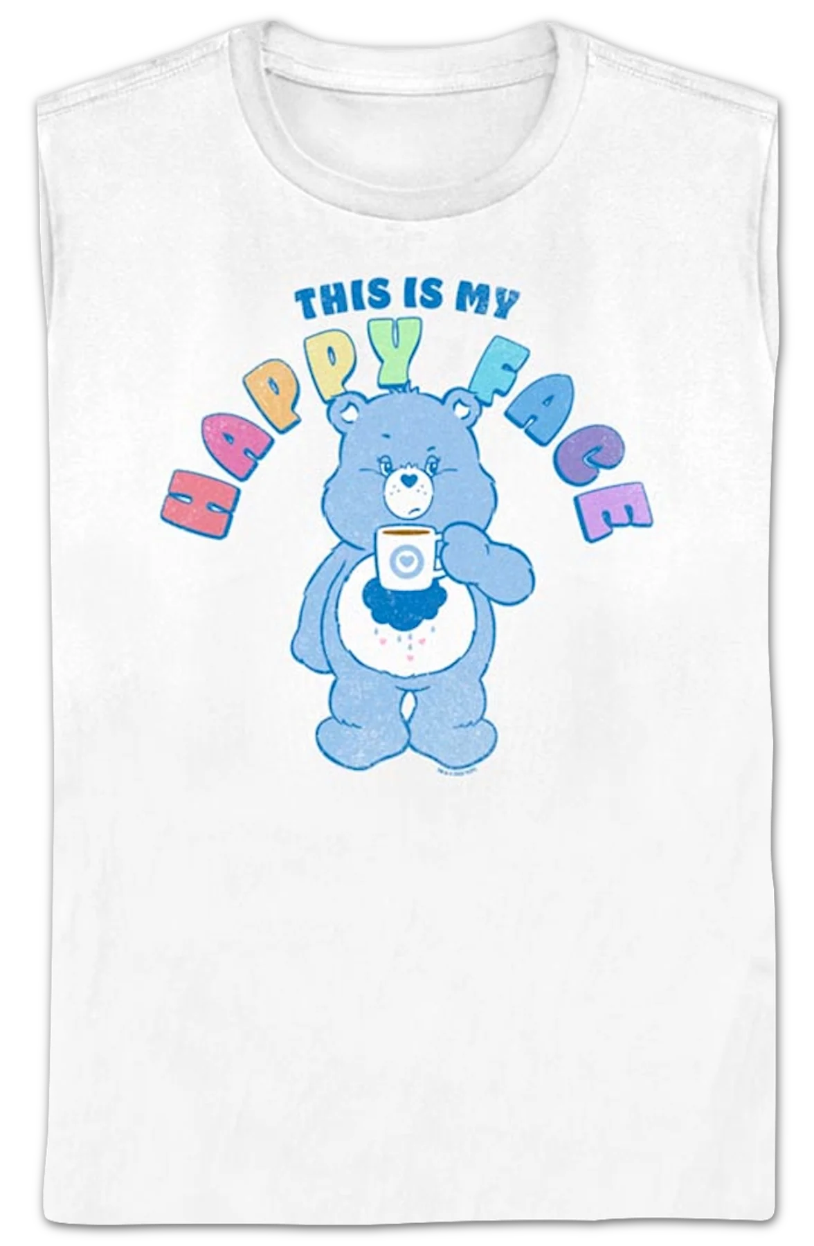 Womens Grumpy Bear This Is My Happy Face Care Bears Shirt - Image 2