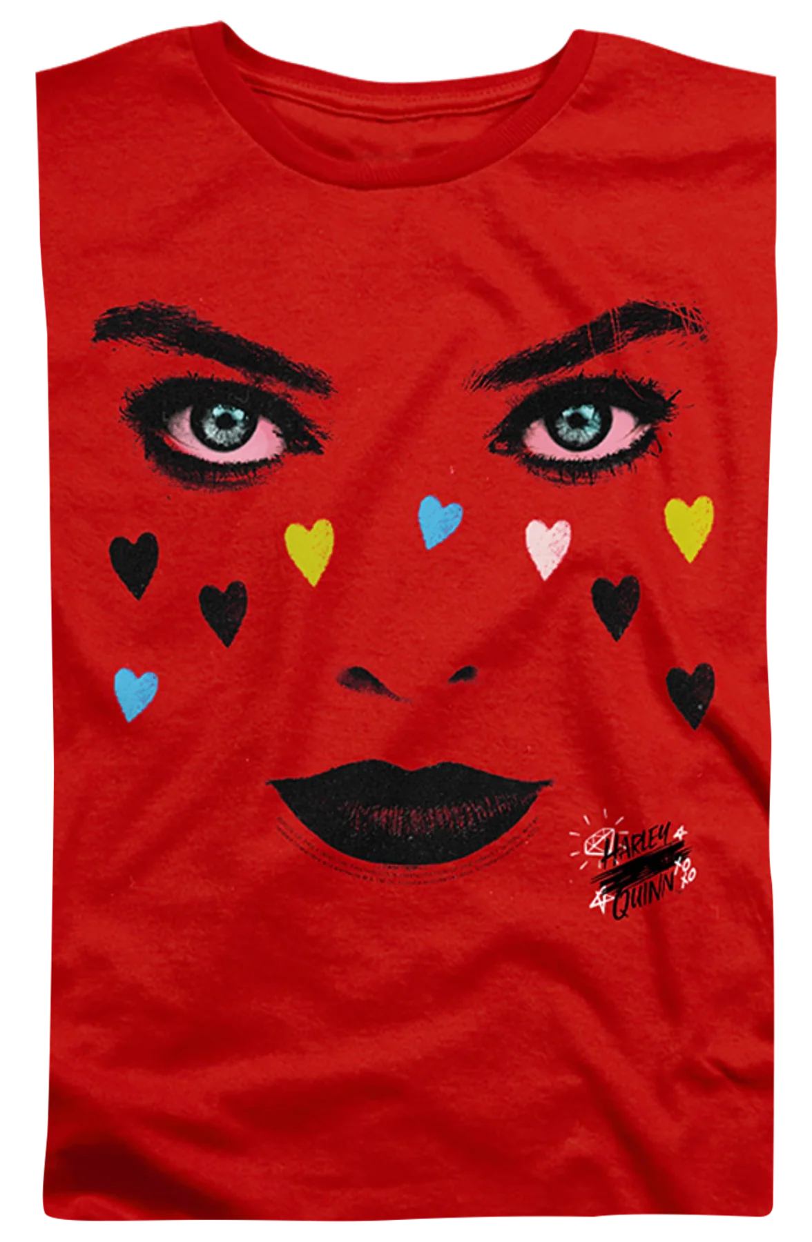 Womens Harley Quinn Face Birds Of Prey Shirt - Image 2