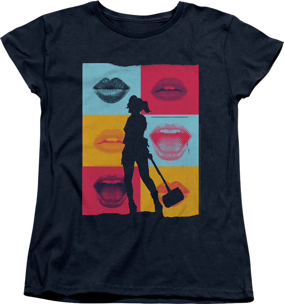 Womens Harley Quinn Lips Birds Of Prey Shirt