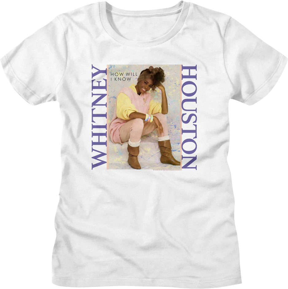 Womens How Will I Know Single Cover Whitney Houston Shirt