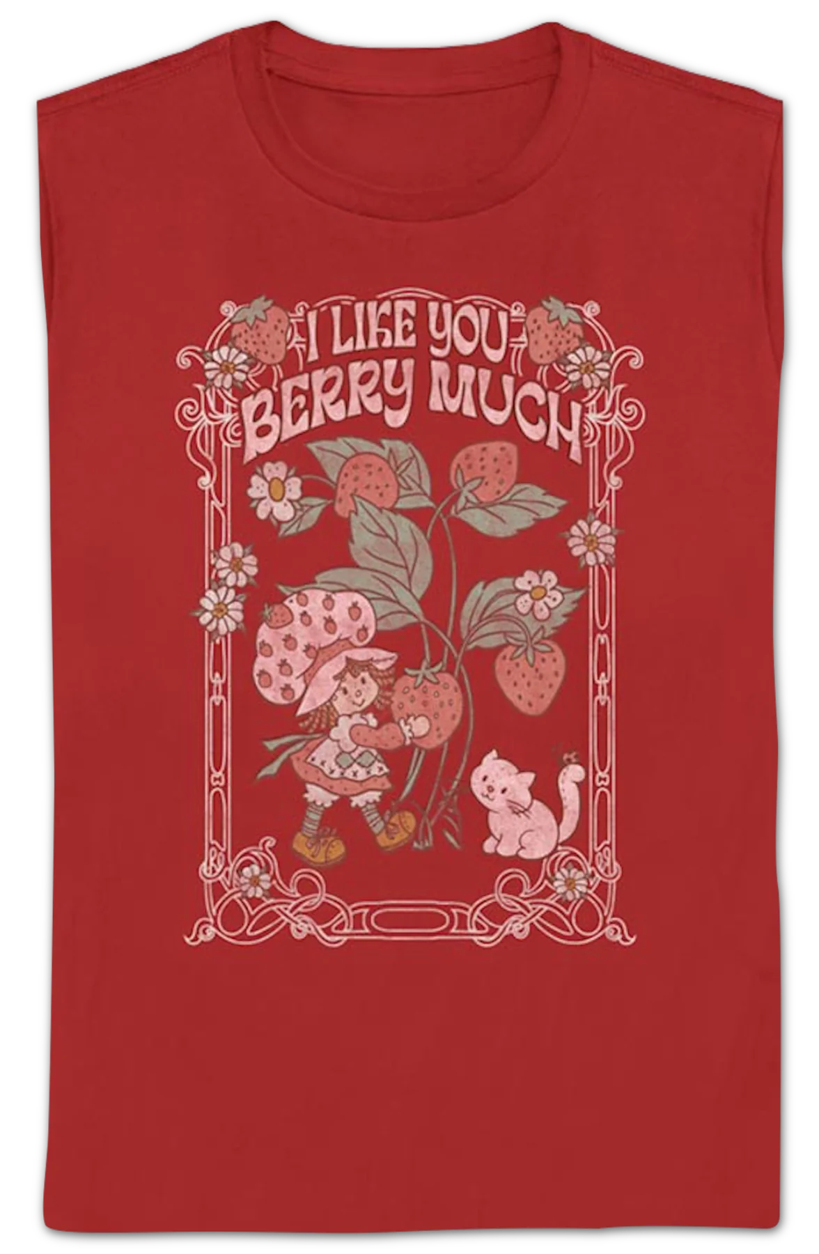 Womens I Like You Berry Much Strawberry Shortcake Shirt - Image 2