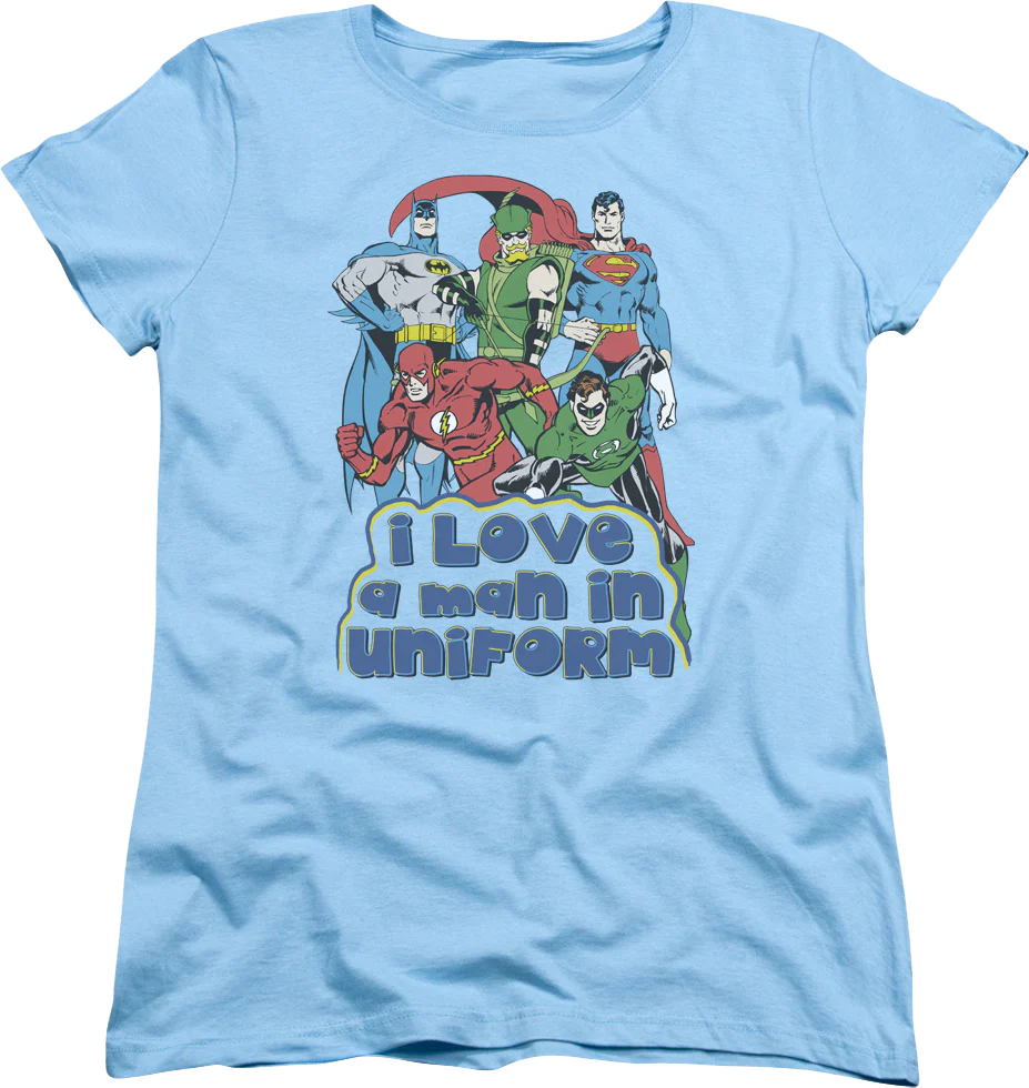Womens I Love A Man In Uniform DC Comics Shirt