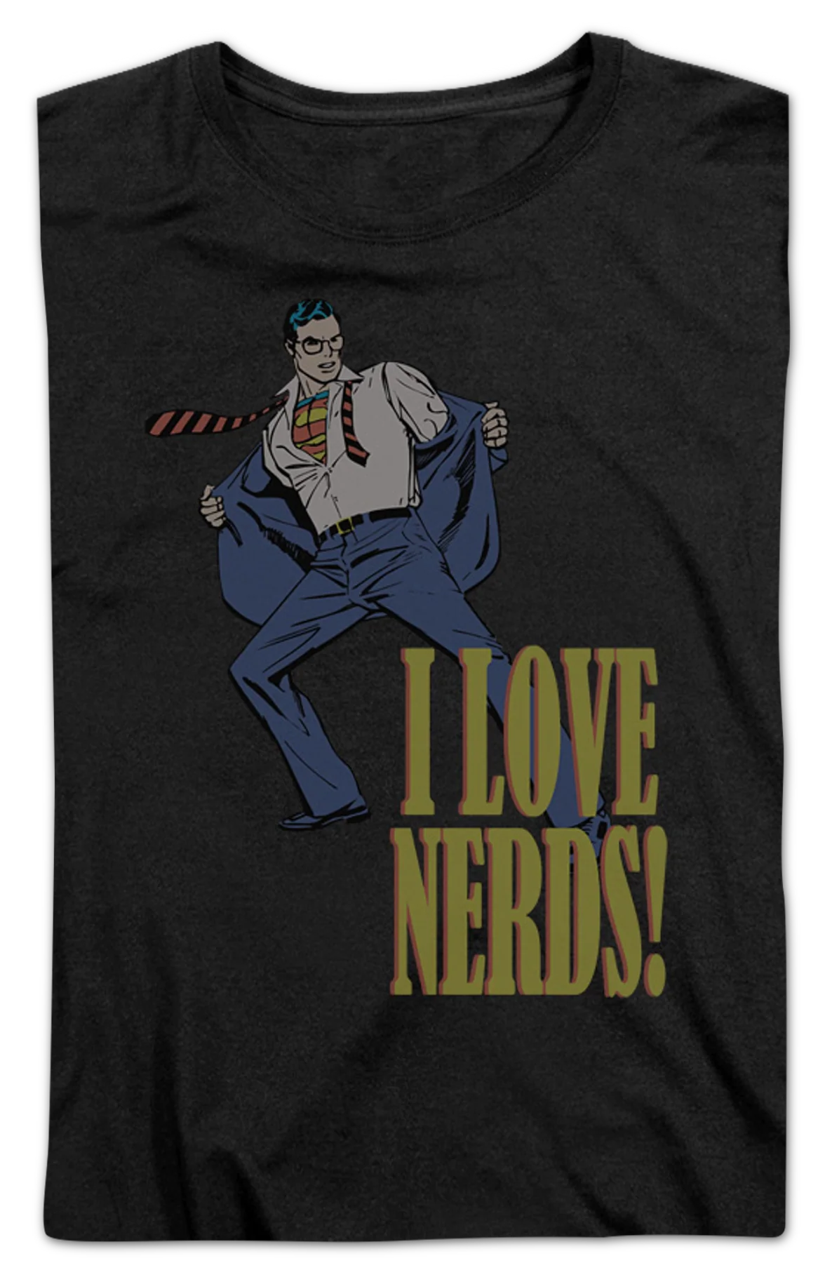 Womens I Love Nerds Superman Shirt - Image 2
