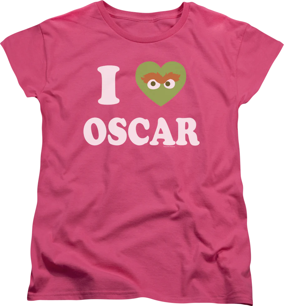 Womens I Love Oscar Sesame Street Shirt