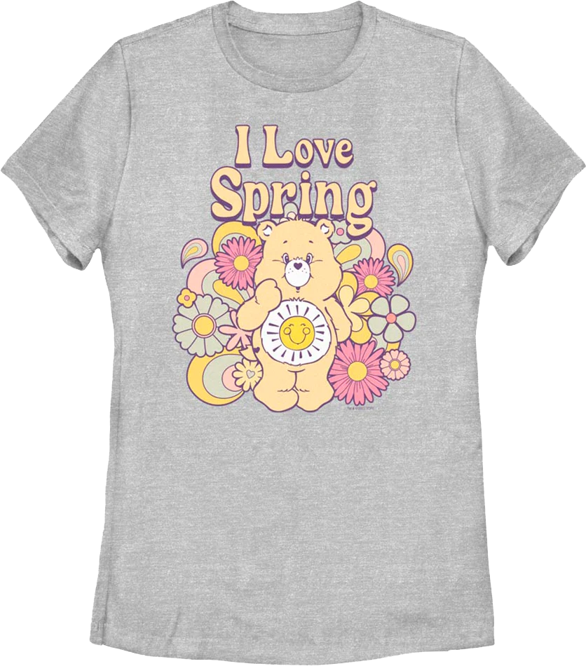 Womens I Love Spring Care Bears Shirt