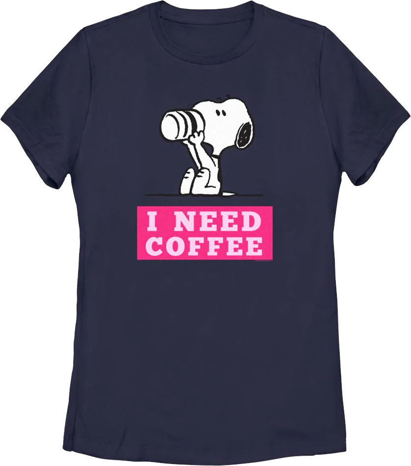 Womens I Need Coffee Peanuts Shirt