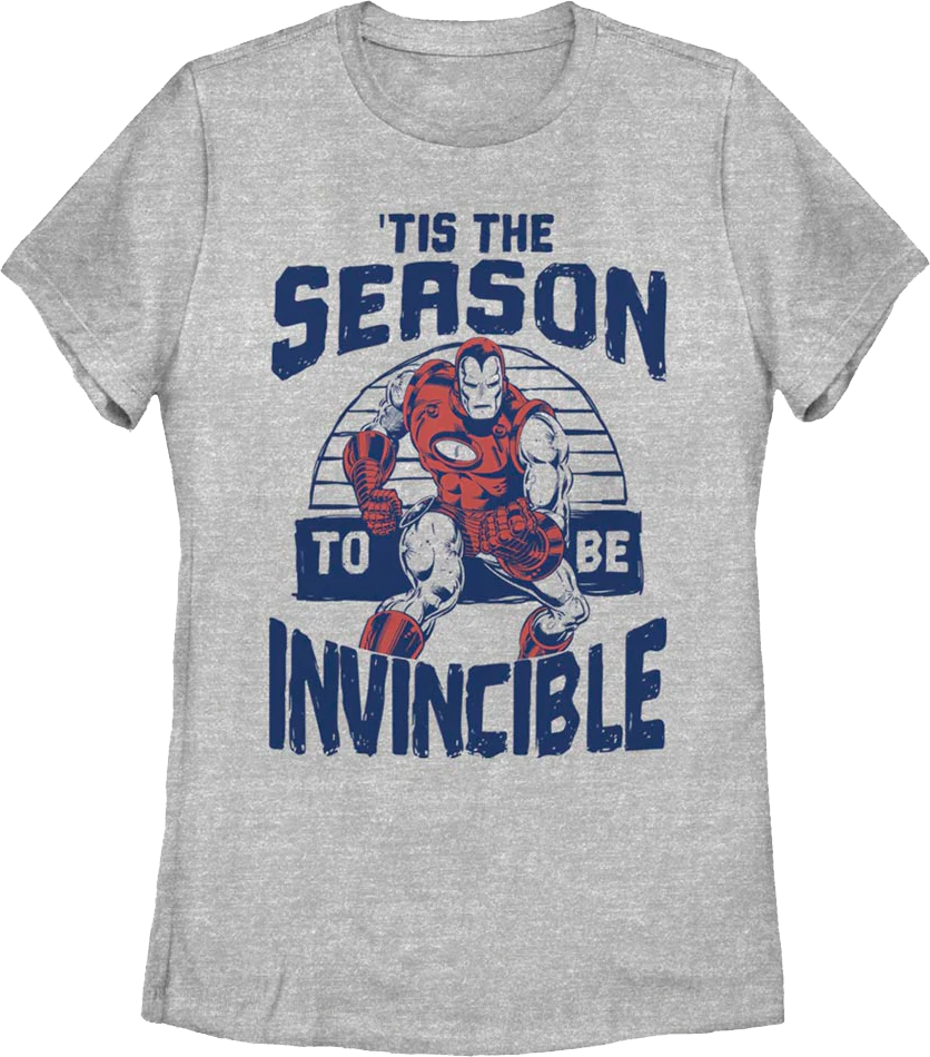 Womens Iron Man 'Tis The Season To Be Invincible Marvel Comics Shirt