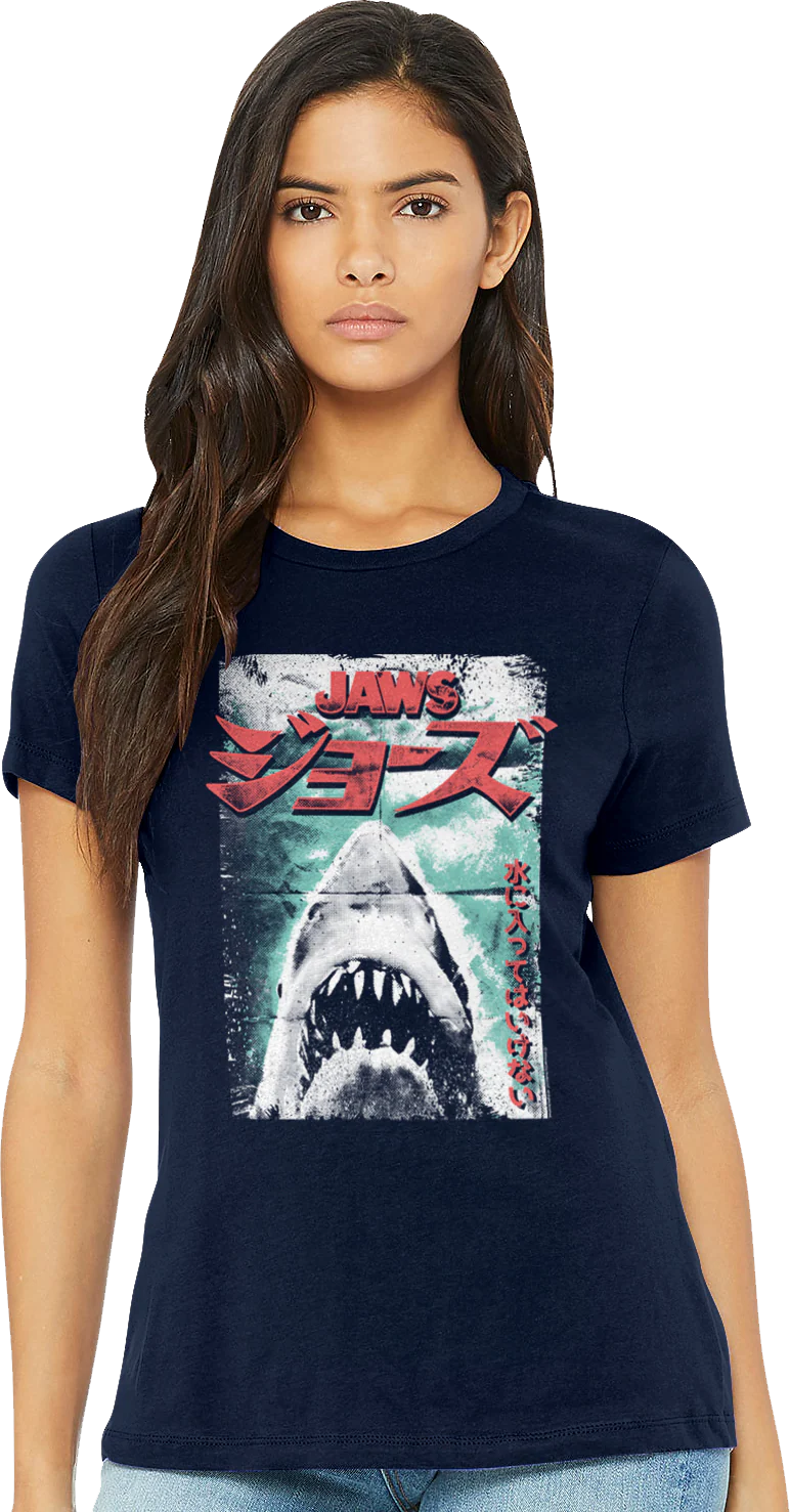 Womens Japanese Folded Poster Jaws Shirt