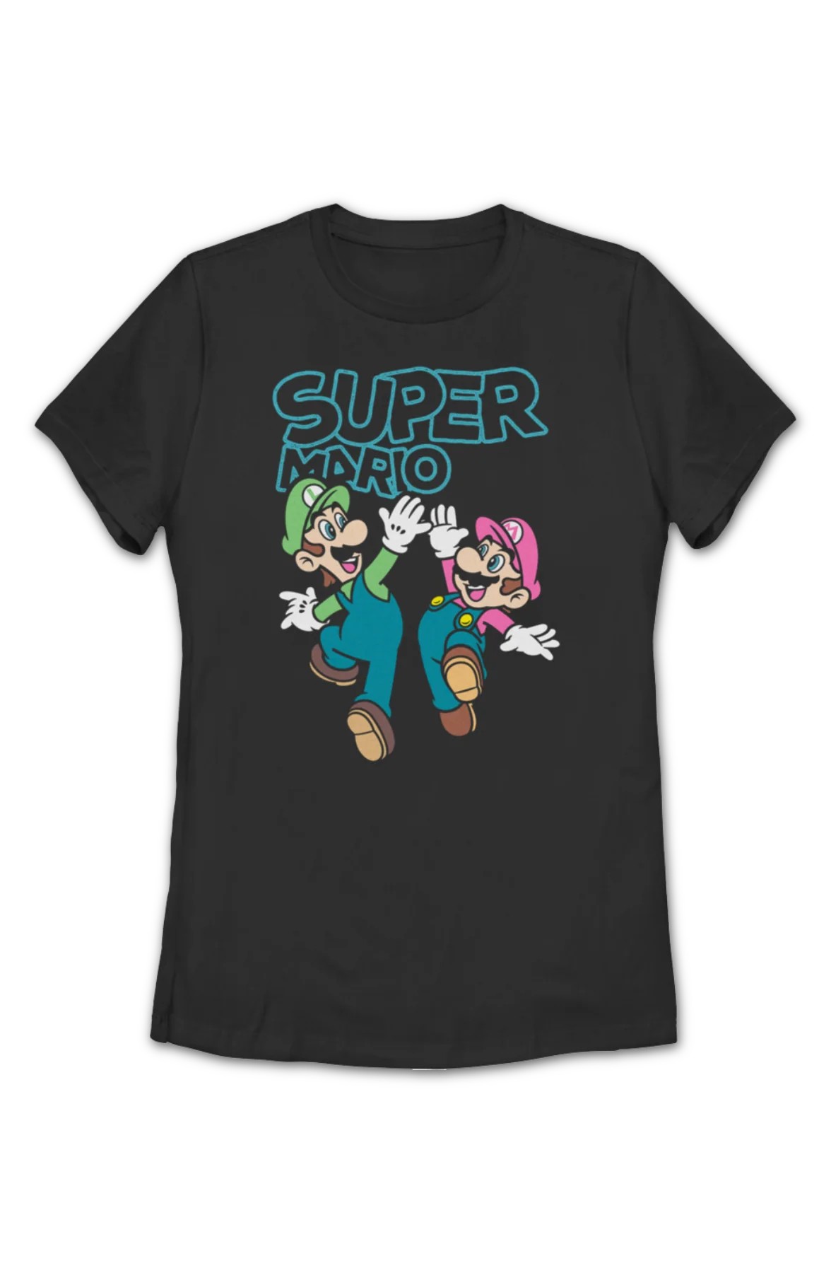 Womens Luigi & Mario High Five Super Mario Bros. Shirt - Image 2