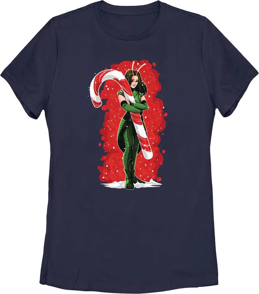 Womens Mantis Candy Cane Guardians Of The Galaxy Marvel Comics Shirt