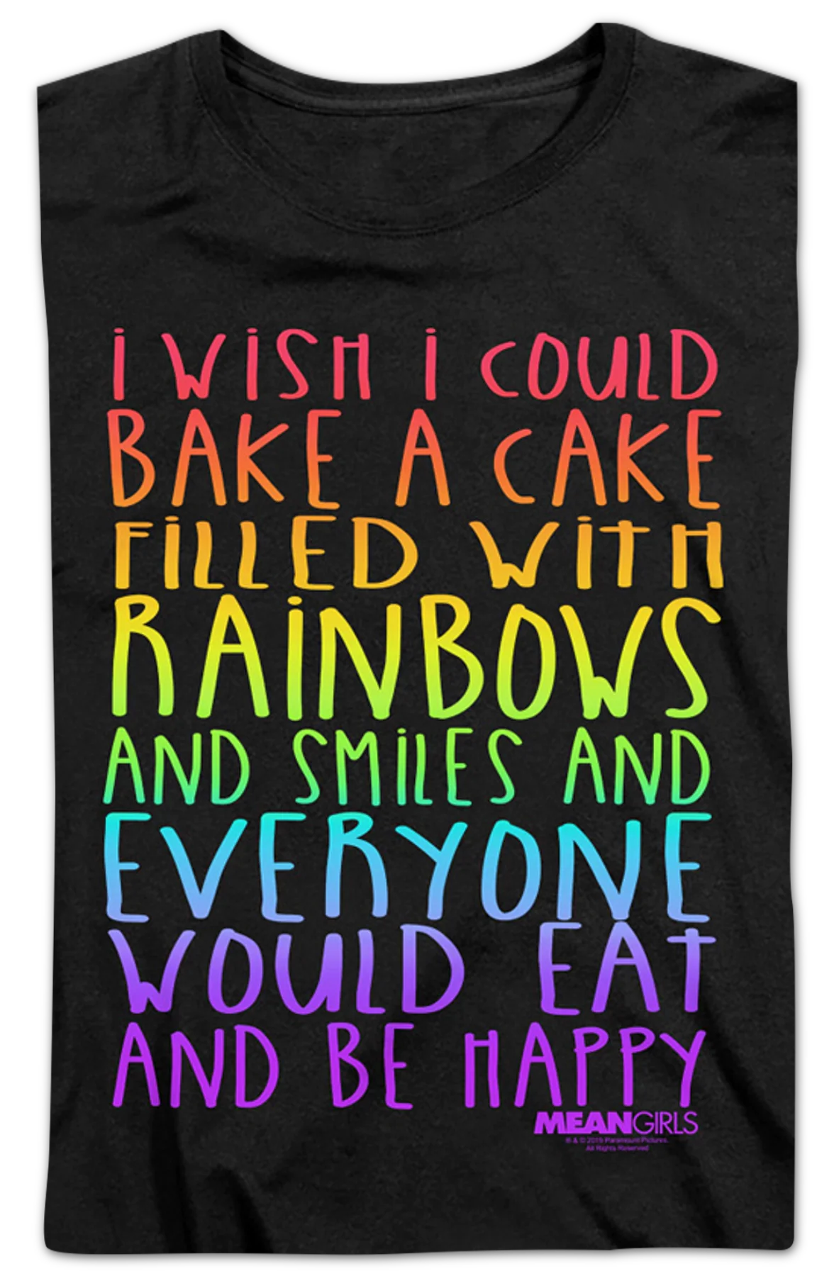 Womens Mean Girls Cake Filled With Rainbows Shirt - Image 2