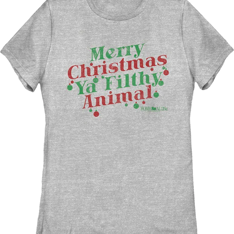 Womens Merry Christmas Ya Filthy Animal Home Alone Shirt