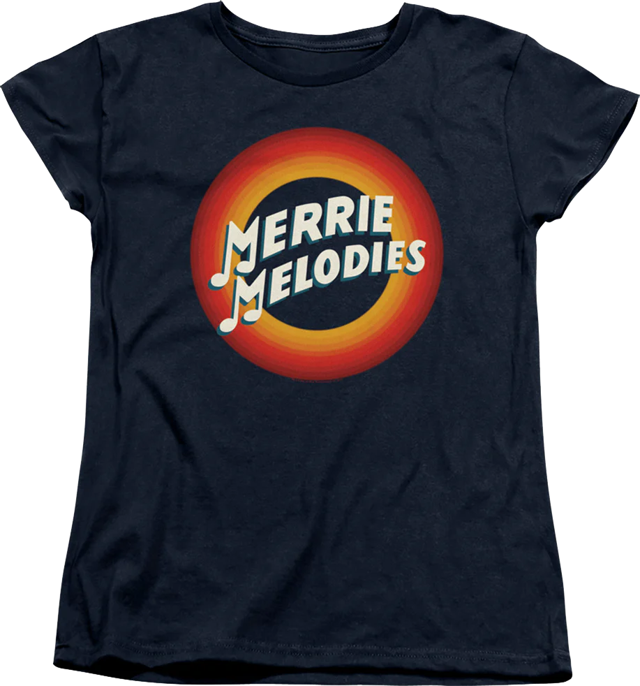 Womens Merry Melodies Logo Looney Tunes Shirt