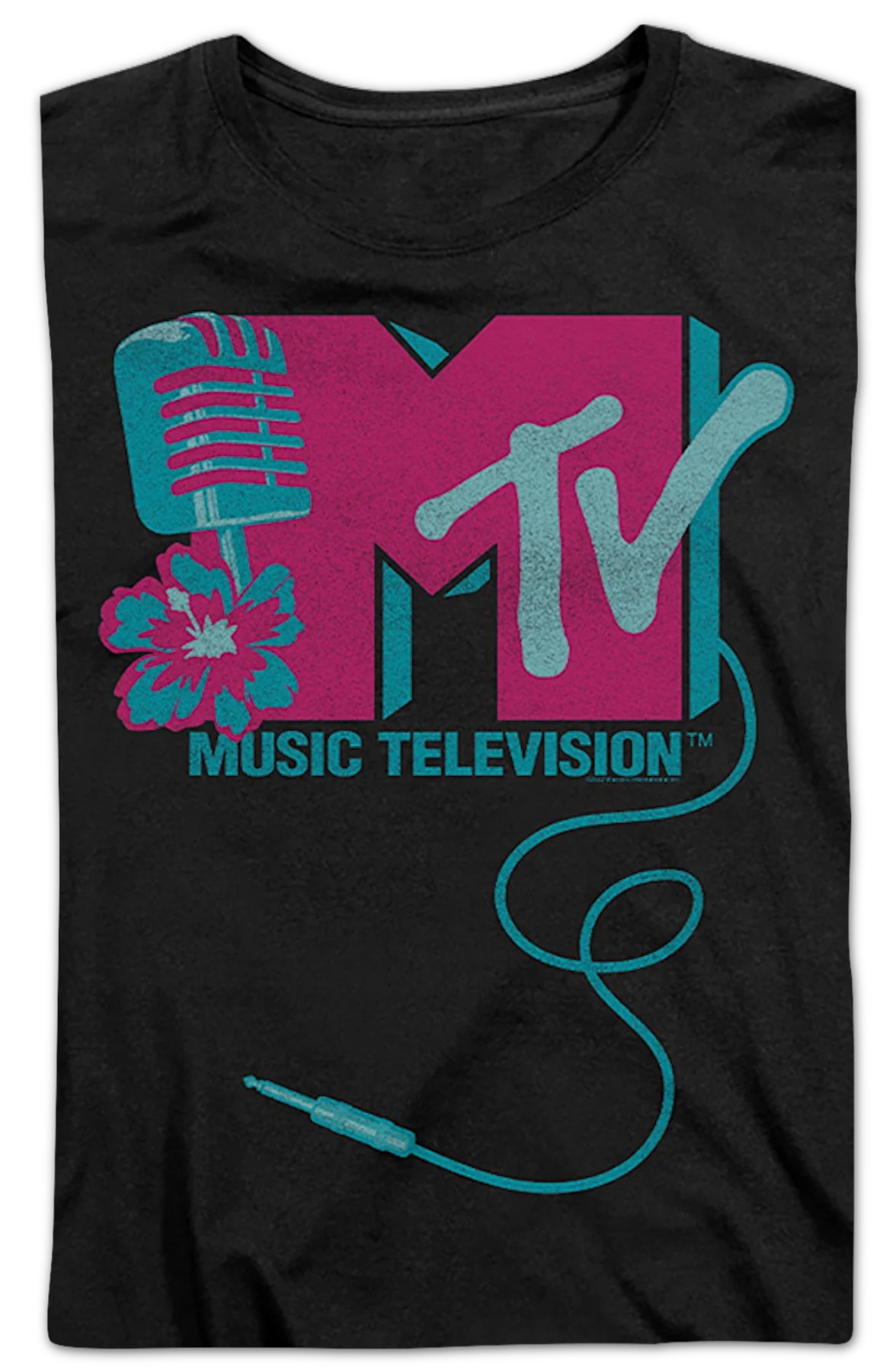 Womens Microphone Logo MTV Shirt - Image 2