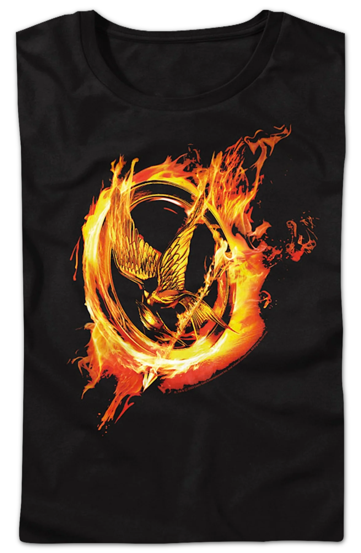 Womens Mockingjay Flames Hunger Games Shirt - Image 2