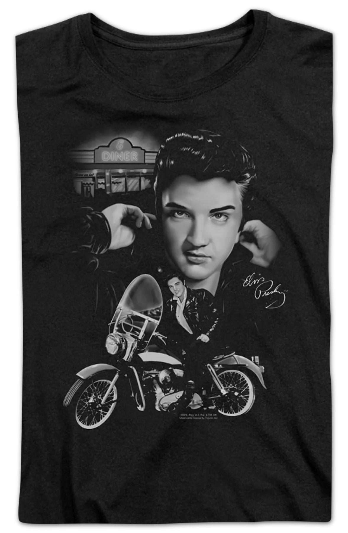 Womens Motorcycle Elvis Presley Shirt - Image 2