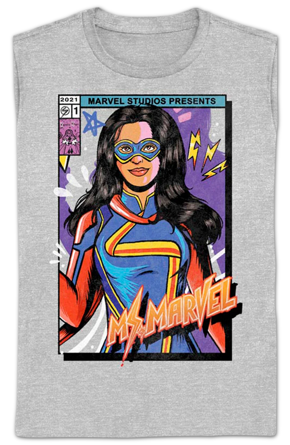 Womens Ms. Marvel Colorful Cover Marvel Comics Shirt - Image 2