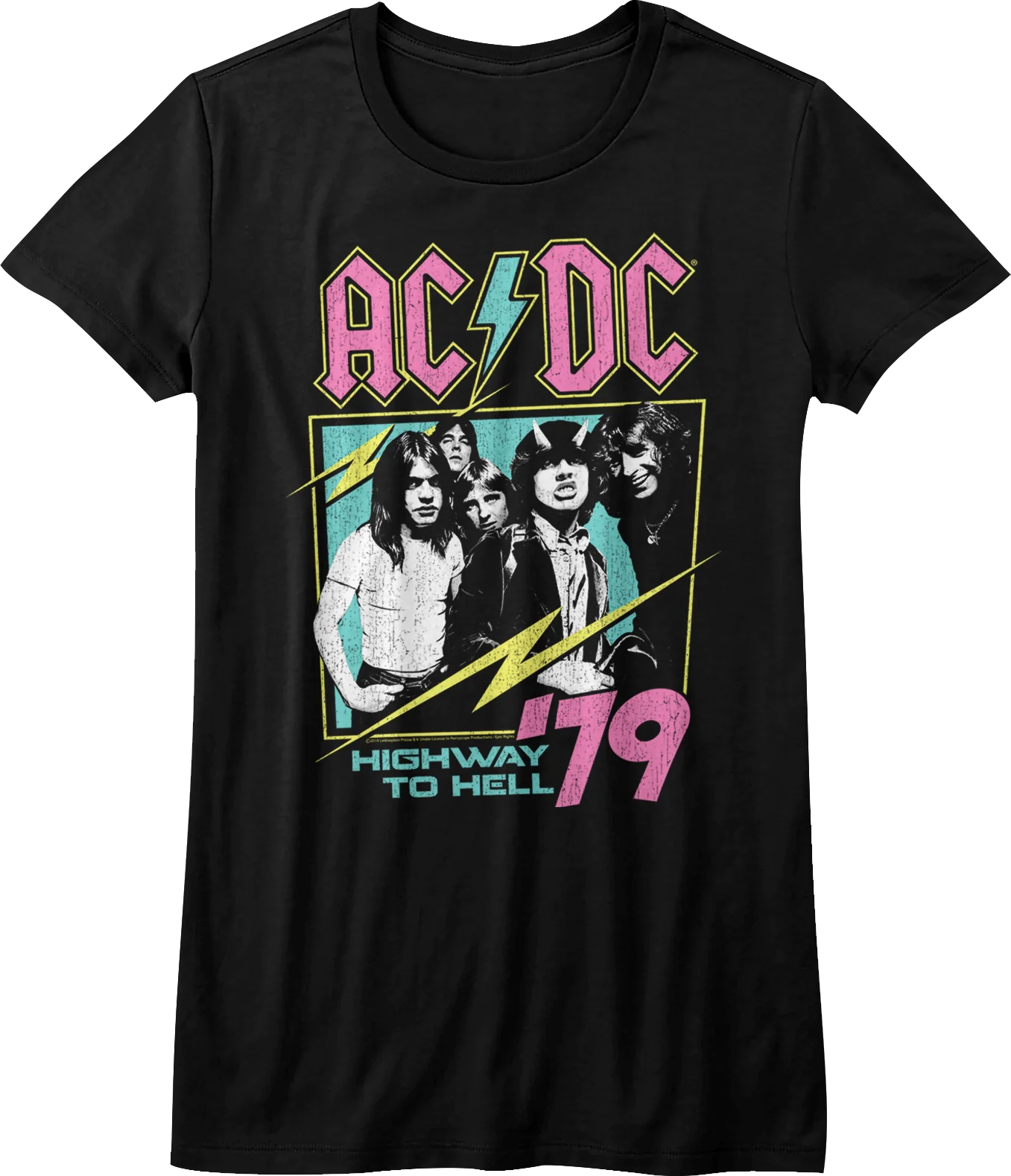 Womens Neon Highway To Hell ACDC Shirt