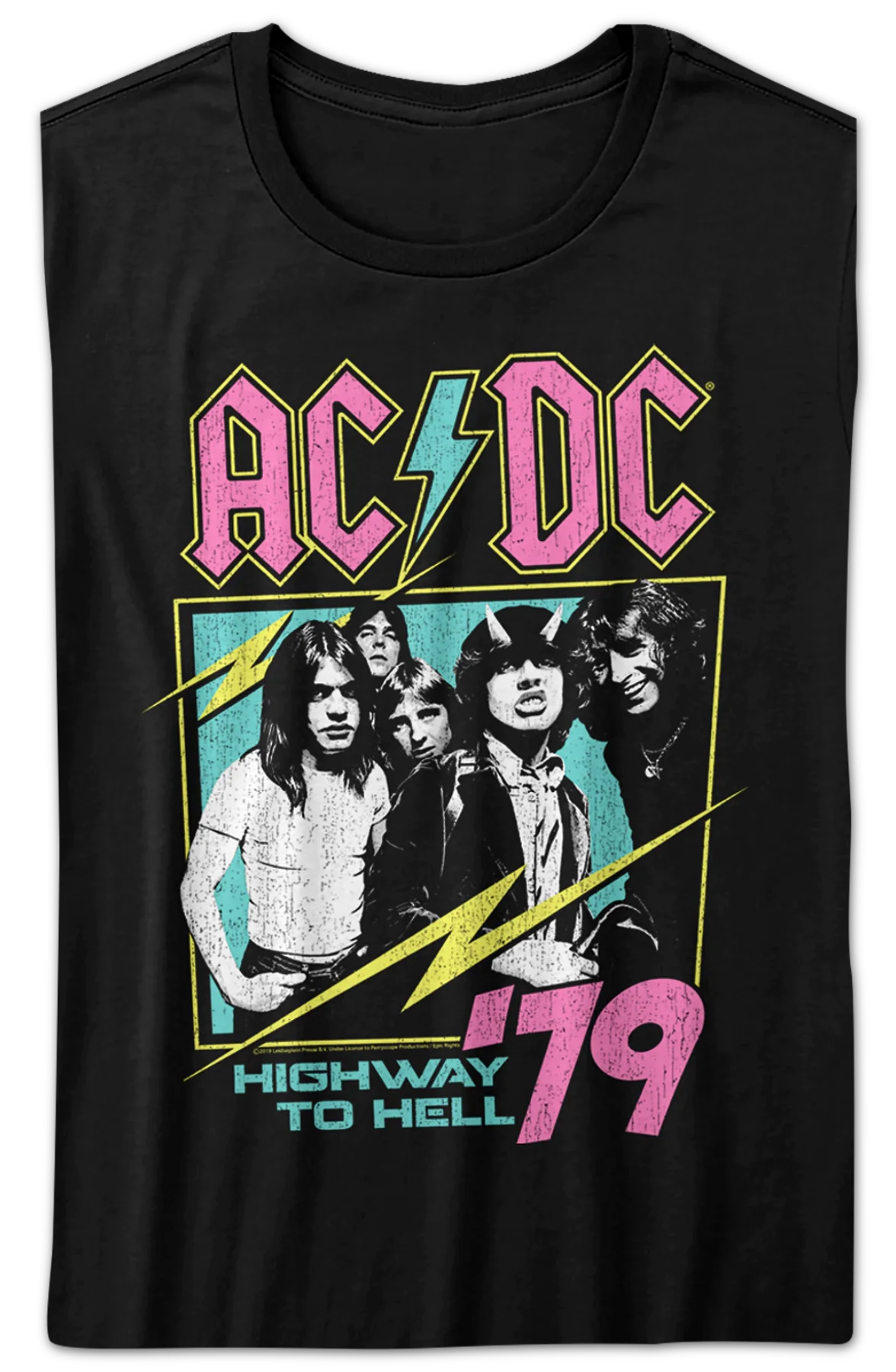 Womens Neon Highway To Hell ACDC Shirt - Image 2