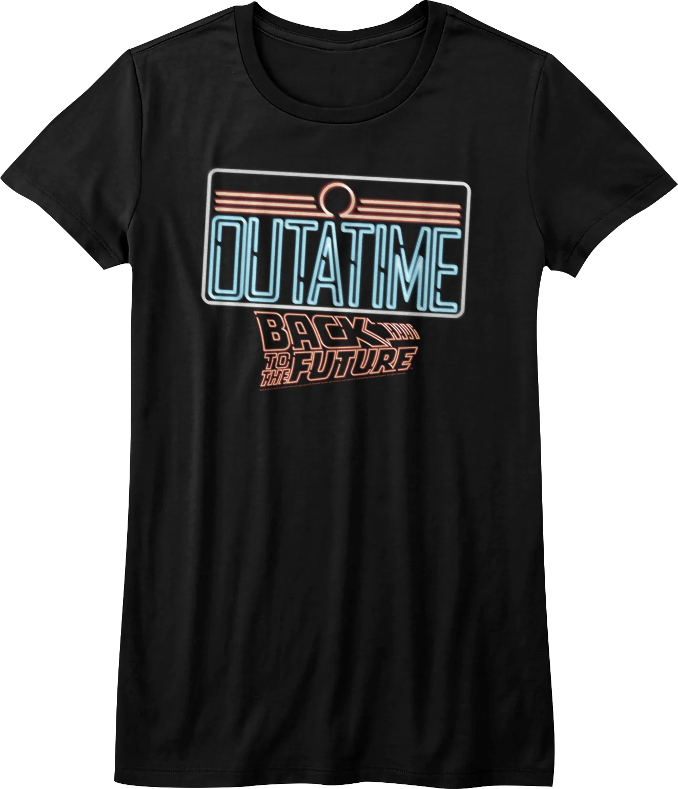 Womens Neon License Plate Back To The Future Shirt