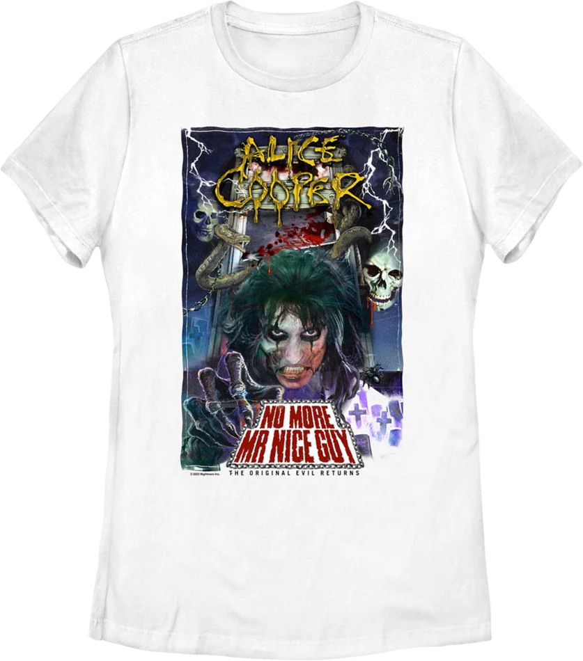 Womens No More Mr. Nice Guy Alice Cooper Shirt