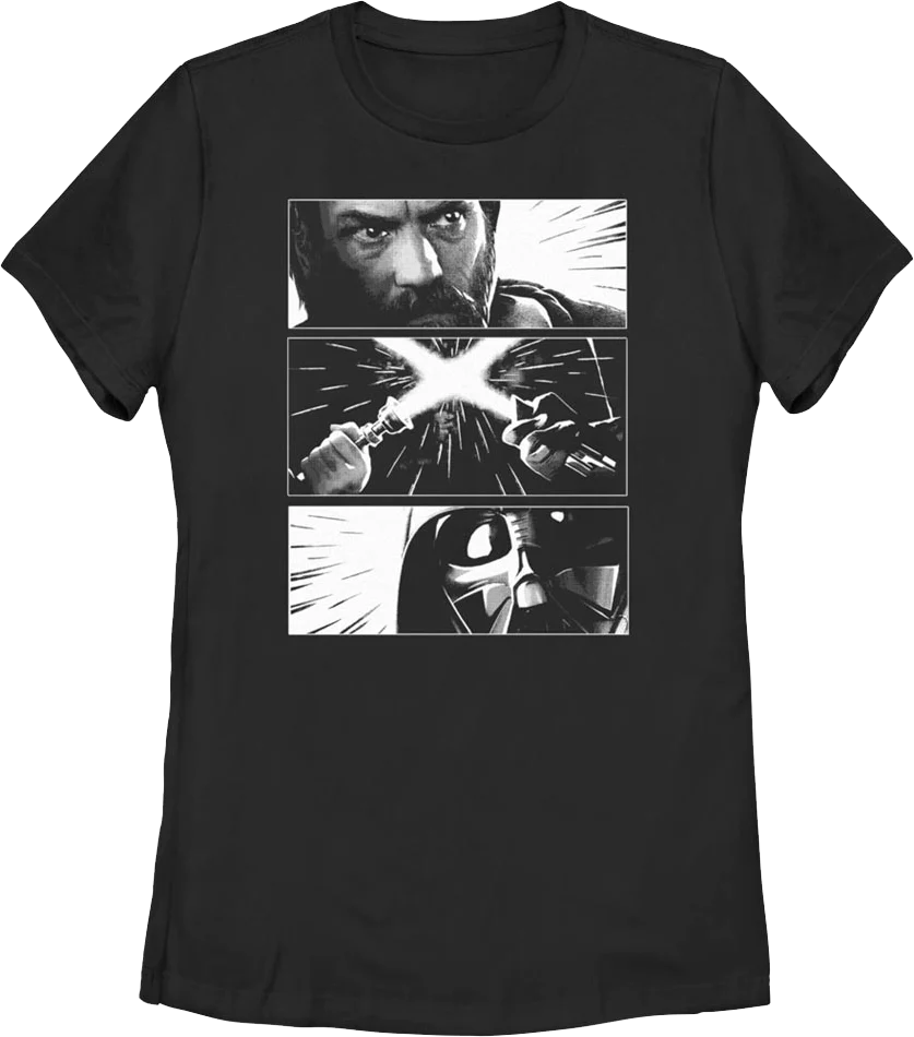 Womens Obi-Wan Kenobi and Darth Vader Panels Star Wars Shirt