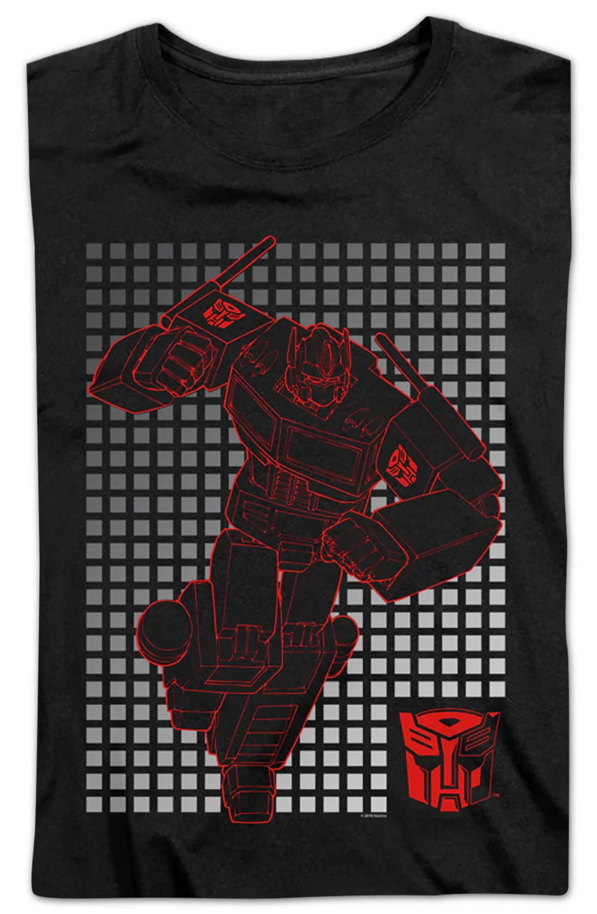 Womens Optimus Prime Grid Transformers Shirt - Image 2