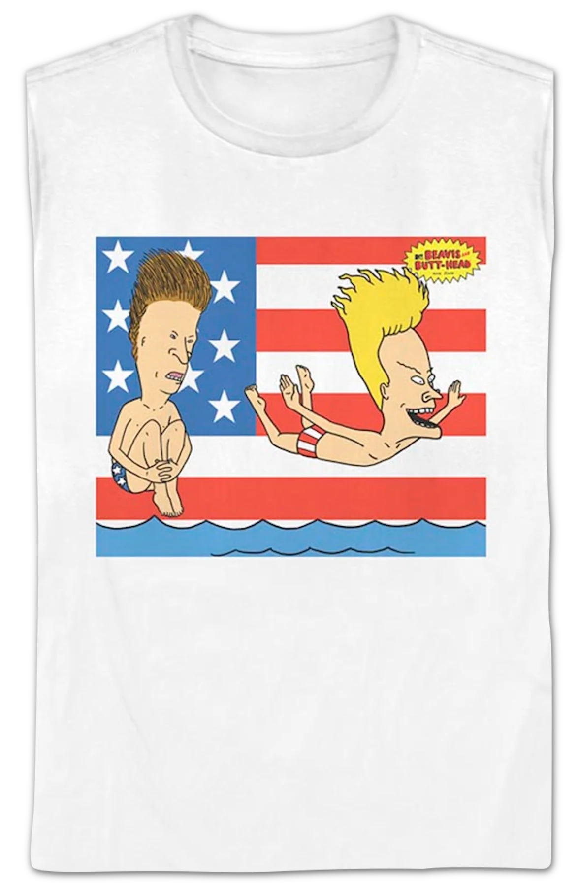 Womens Patriotic Splash Beavis And Butt-Head Shirt - Image 2
