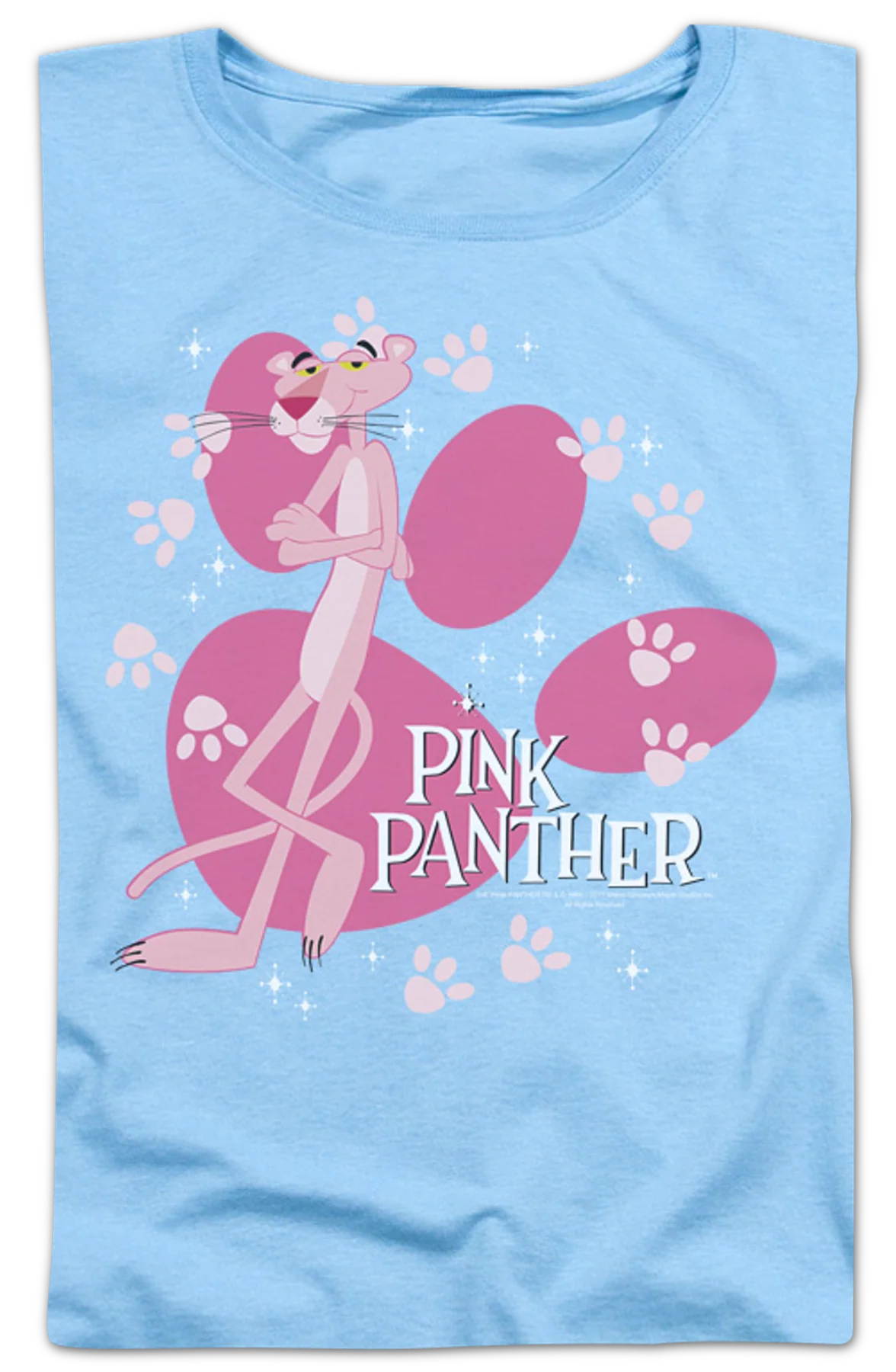 Womens Paw Prints Pink Panther Shirt - Image 2