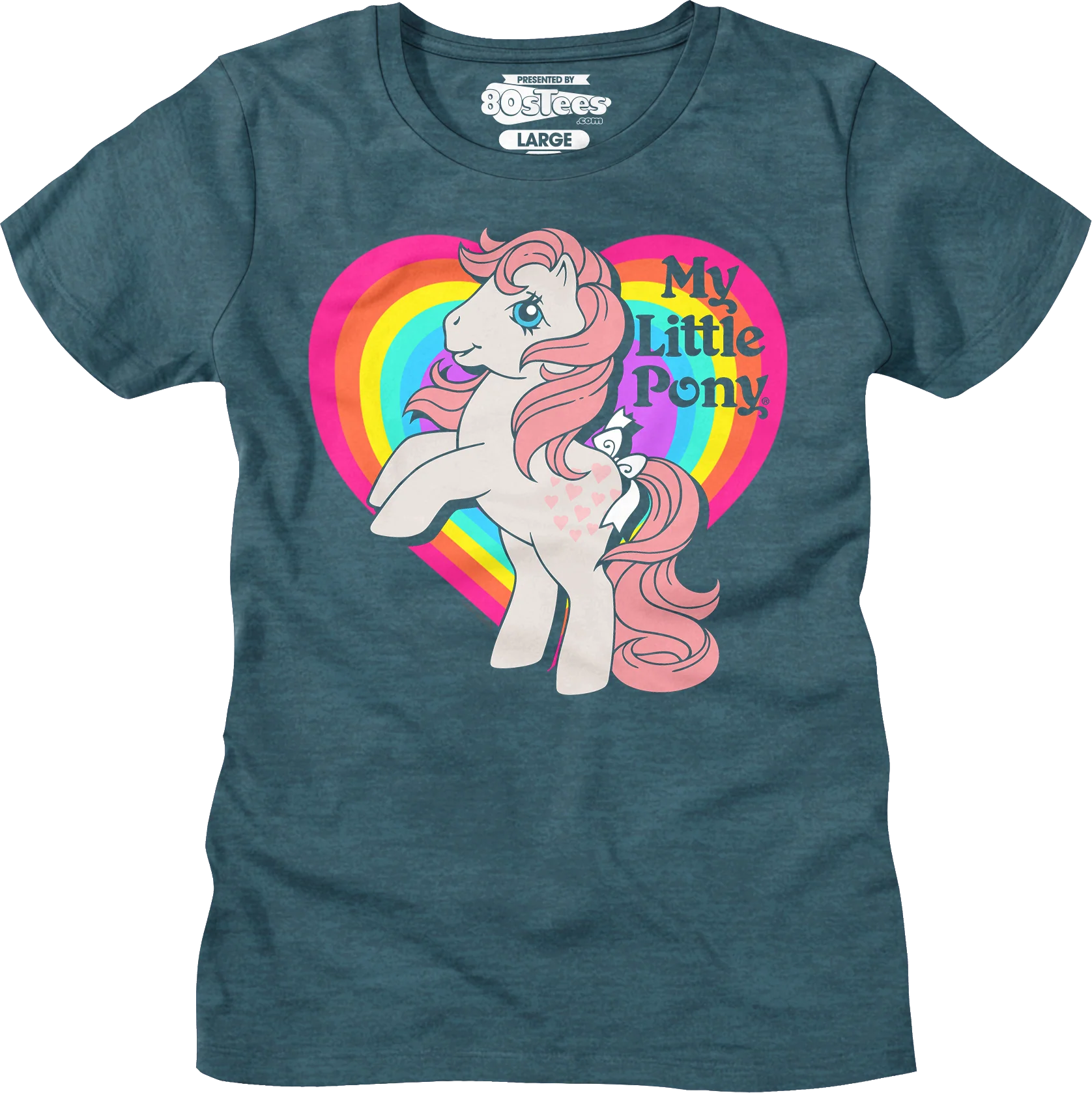 Womens Peachy Rainbow Heart My Little Pony Shirt - Image 4