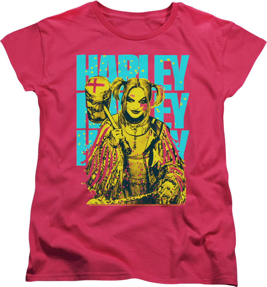 Womens Pink Harley Quinn Birds Of Prey Shirt