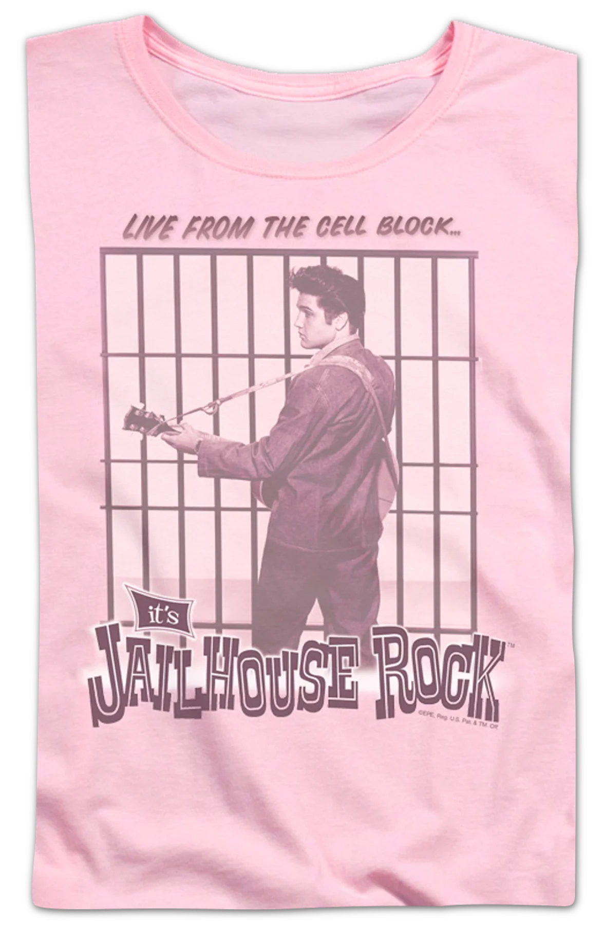 Womens Pink Jailhouse Rock Elvis Presley Shirt - Image 2