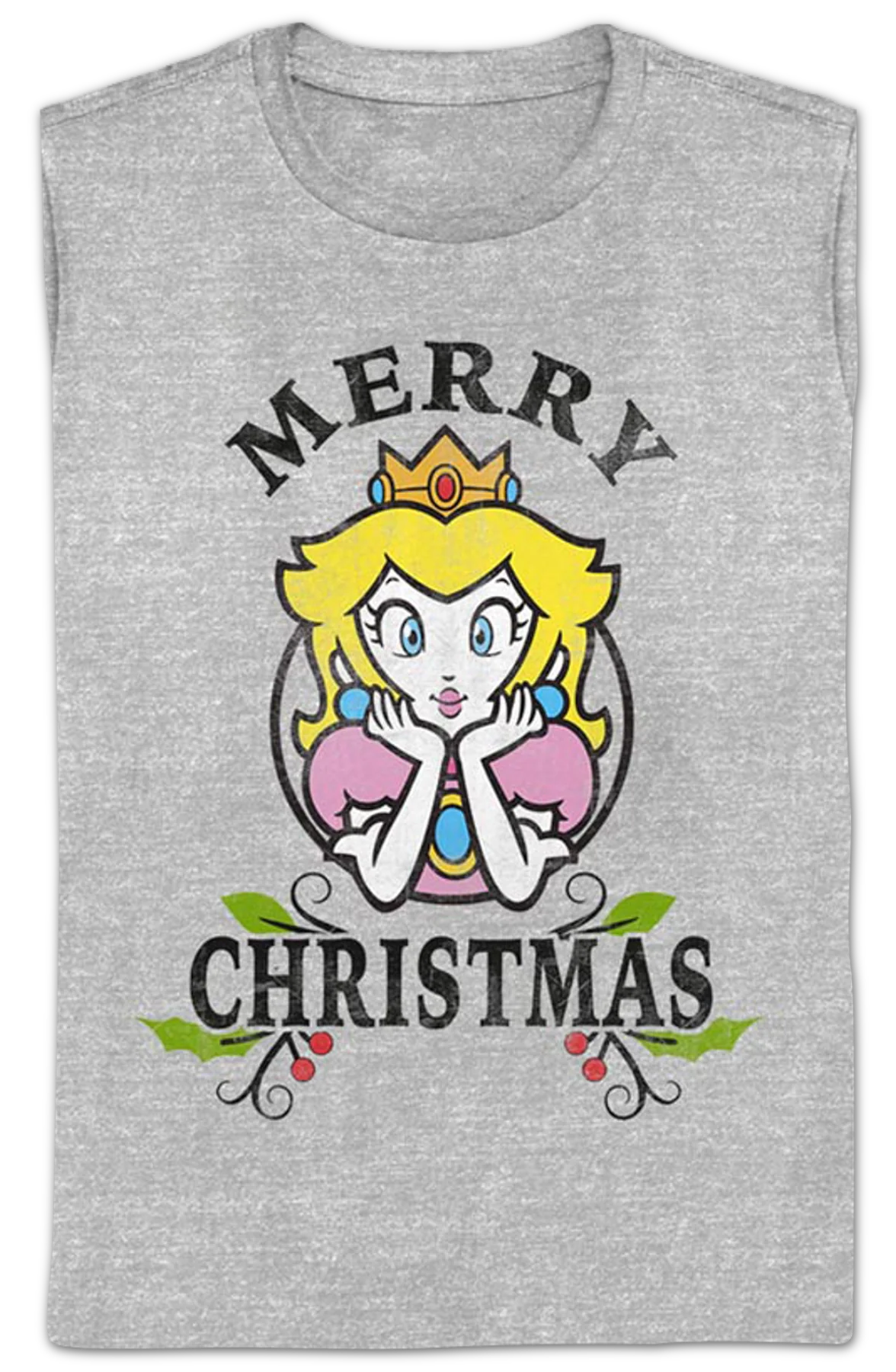 Womens Princess Peach Merry Christmas Nintendo Shirt - Image 2