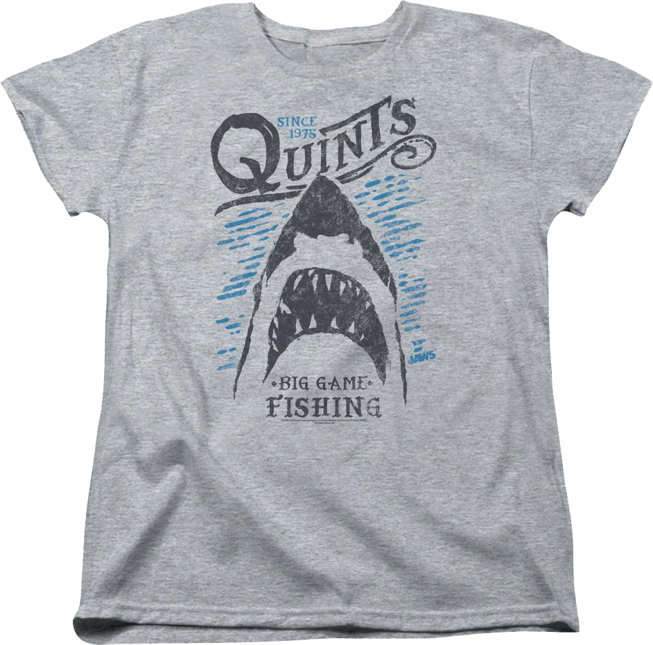 Womens Quint's Big Game Fishing Jaws Shirt