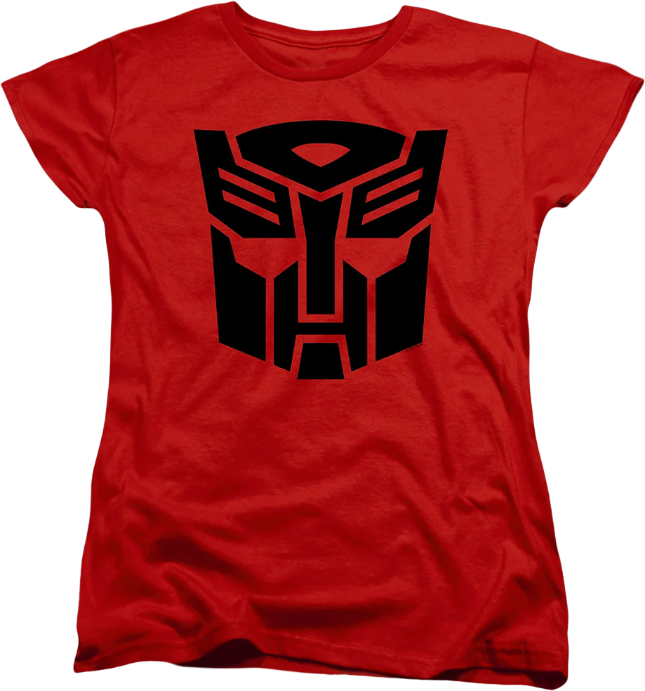 Womens Red Autobot Logo Transformers Shirt