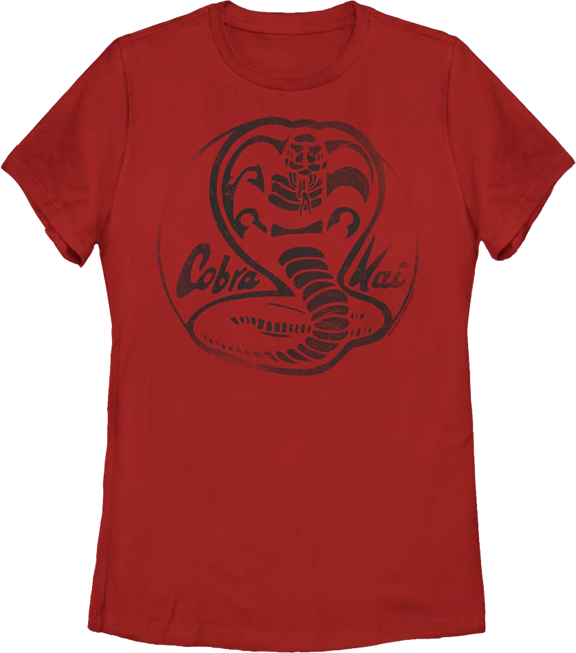 Womens Red Logo Cobra Kai Shirt