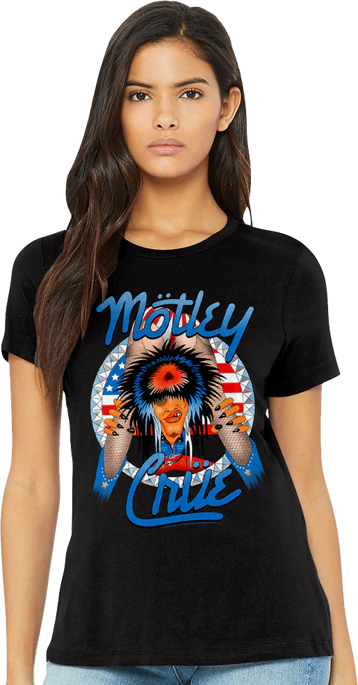 Womens Red White and Crue Allister Fiend Motley Crue Shirt